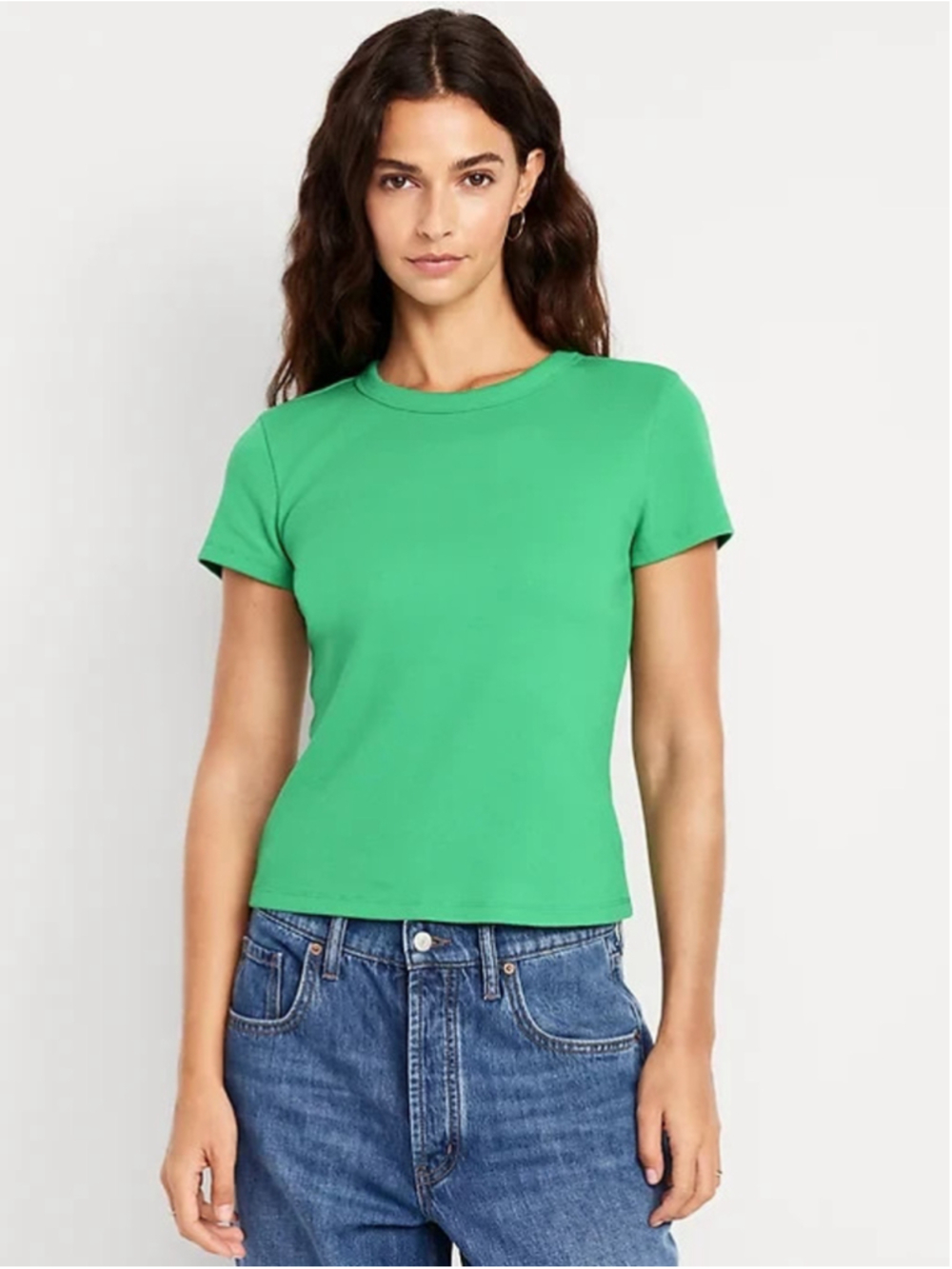 Old Navy Snug Crop T-Shirt in Green Size 3X
